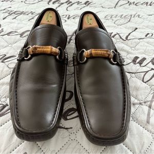 Gucci Men’s Loafer with Bamboo Horsebit Brown Size 13